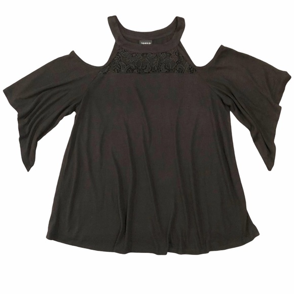 Torrid Crochet Cold Shoulder Top - Picture 4 of 9